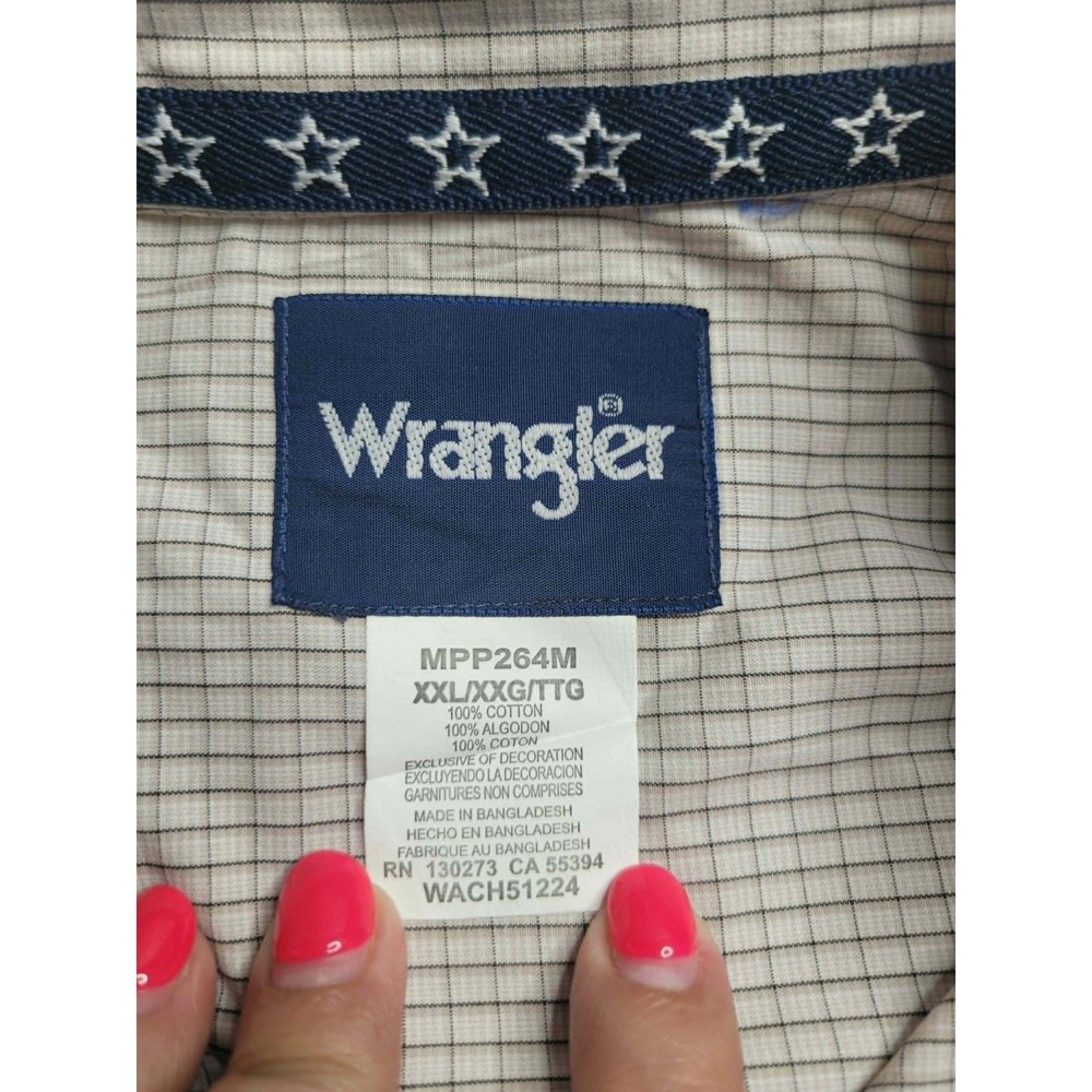 Wrangler Long Sleeve Plaid‎ Button Up MPP264 Men's Medium 100% Cotton - Picture 6 of 6